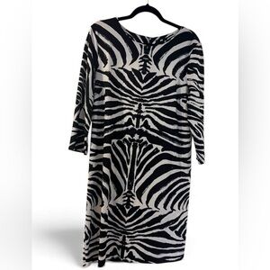 H&M Black and White Zebra Print Midi Dress